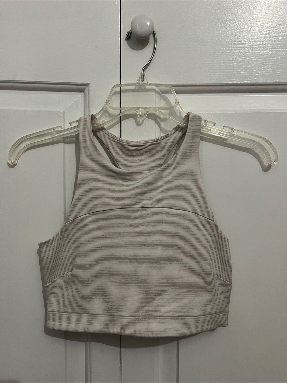 Outdoor Voices High Neck Cropped Tank Top - Light Beige